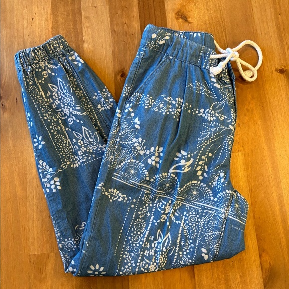 Cato Pants - Cato Blue Bandana-Print Drawstring Waist Pants